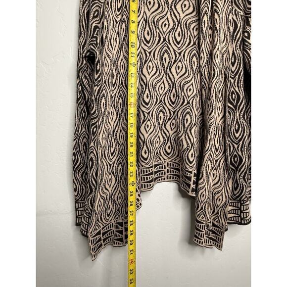 MOTH Anthropologie The Eyes Have It Brown/Cream Open Cardigan Sz M Cotton/Linen - Picture 5 of 10